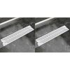vidaXL Rovn&yacute; sprchov&yacute; odtok 2 ks vlnovka 530x140 mm nehrdzavej&uacute;ca oceľ