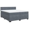vidaXL Posteľn&yacute; r&aacute;m boxspring s matracom tmavosiv&yacute; 200x200 cm zamat