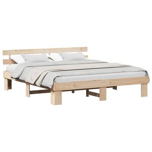 vidaXL R&aacute;m postele Pr&iacute;rodn&aacute; 200 x 200 cm Mas&iacute;vne borovicov&eacute; drevo