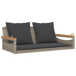 vidaXL Hojdacia lavica s vank&uacute;&scaron;mi siv&aacute; 109x62x40 cm polyratan