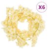 vidaXL Kvetinov&eacute; girlandy 6 ks, farba &scaron;ampansk&eacute;ho 180 cm