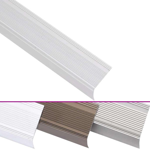 vidaXL Schodov&eacute; li&scaron;ty v tvare L 5 ks hlin&iacute;k 100 cm strieborn&eacute;