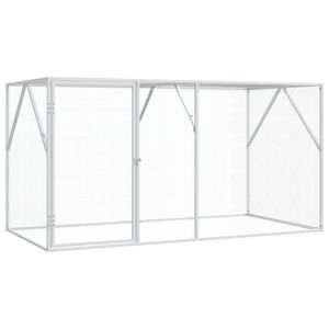 vidaXL Klietka pre vt&aacute;kov Strieborn&aacute; 208 x 102 x 108 cm
