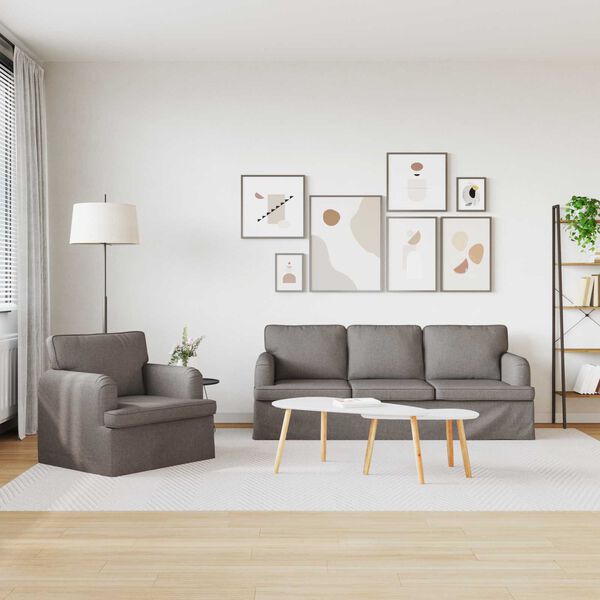 vidaXL Pohovka 2 pcs Sivohned&aacute; 144 x 80 x 85 cm l&aacute;tka