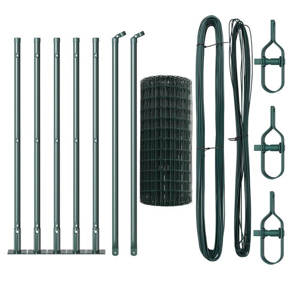 vidaXL Plot s podperou Zelen&aacute; 0,4 x 10 m Ocel a PVC