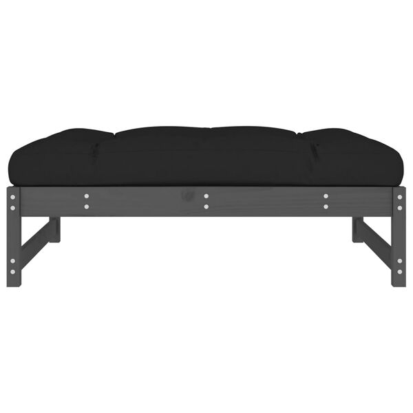 vidaXL Záhradná podnožka sivá 120x80 cm masívna borovica