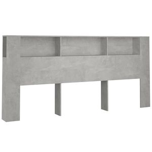 vidaXL Čelo postele so skrinkou bet&oacute;novo siv&eacute; 220x18,5x104,5 cm