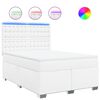 vidaXL Boxspring posteľ s matracom biela 140x200 cm umel&aacute; koža