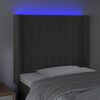 vidaXL Čelo postele s LED tmavosivé 83x16x118/128 cm zamat