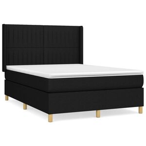 vidaXL Posteľn&yacute; r&aacute;m boxspring s matracom čierny 140x200 cm l&aacute;tka