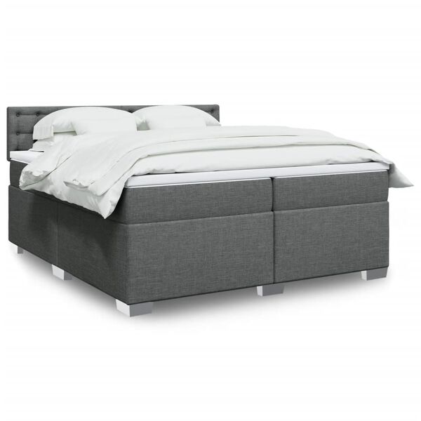 vidaXL Boxspring posteľ s matracom tmavosiv&aacute; 200x200 cm l&aacute;tka