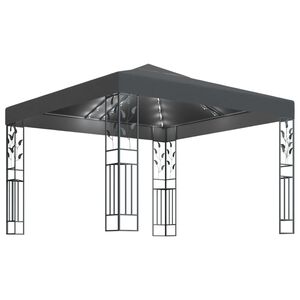 vidaXL Alt&aacute;nok s LED reťazou 3x3 m, antracitov&yacute;