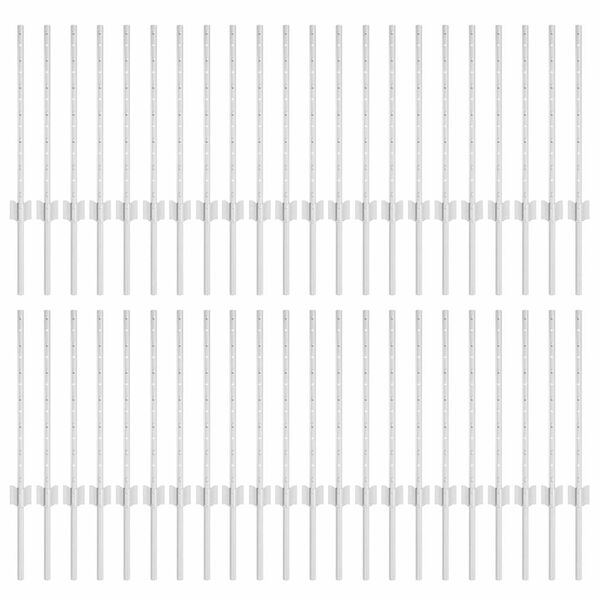 vidaXL Plotové stĺpy 44 pcs Strieborná 100 cm Oceľ