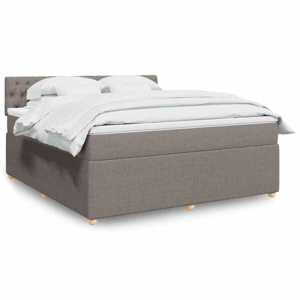 vidaXL Posteľn&yacute; r&aacute;m boxspring s matracom sivohned 180x200 cm l&aacute;tka