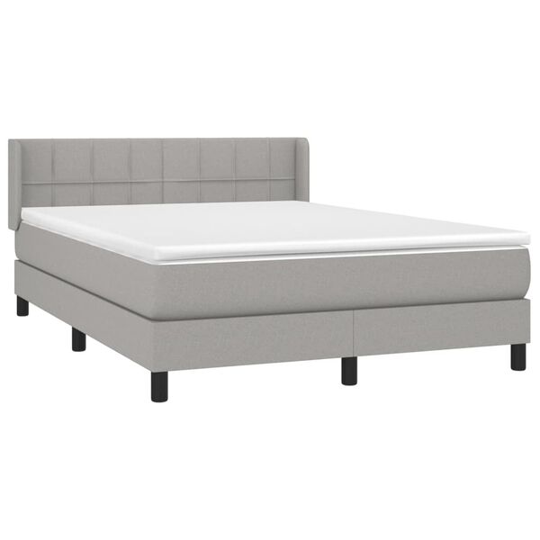vidaXL Boxspring posteľ s matracom bledosiv&aacute; 140x200 cm l&aacute;tka
