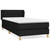 vidaXL Posteľn&yacute; r&aacute;m boxspring s matracom čierny 90x190 cm l&aacute;tka
