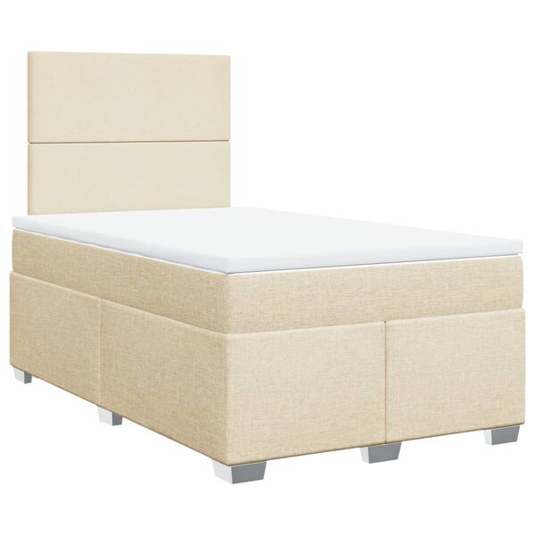 vidaXL Boxspring posteľ s matracom krémový 120x200 cm látka
