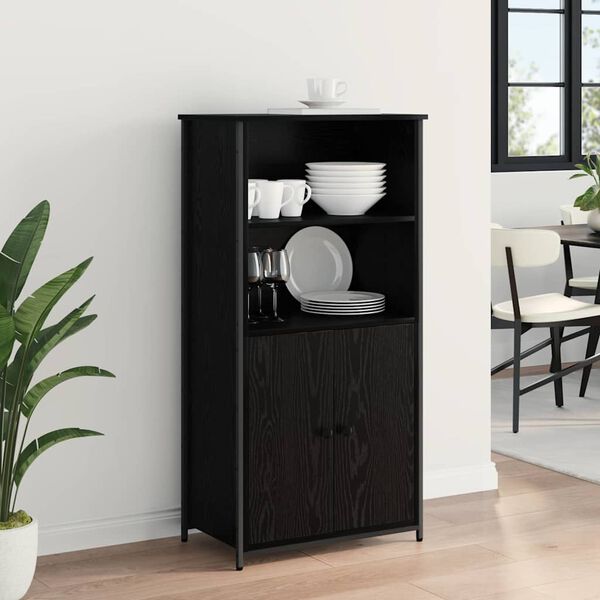 vidaXL Highboard Čierny dub 62 x 36 x 121,5 cm Kompozitn&eacute; drevo