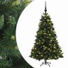 vidaXL Umel&yacute; vianočn&yacute; stromček s vianočn&yacute;mi guľami 120 cm 150 LED