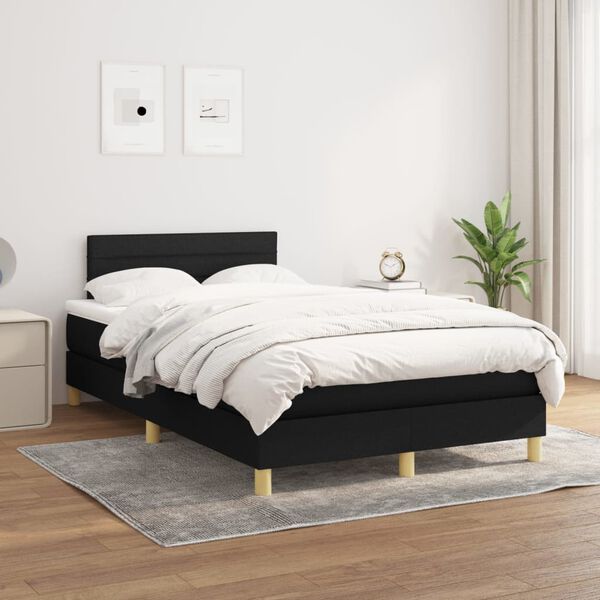 vidaXL Boxspring posteľ s matracom čierny 120x200 cm l&aacute;tka