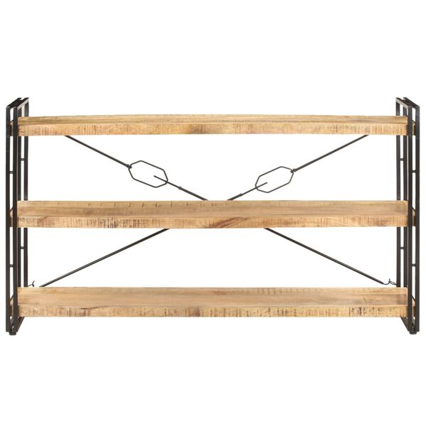 vidaXL Knižnica s 3 policami 140x30x80 cm mangovníkový masív