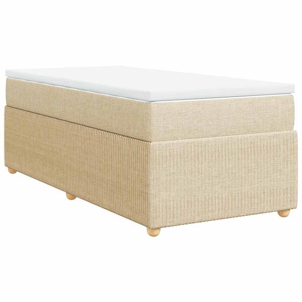 vidaXL Boxspring posteľ s matracom kr&eacute;mov&aacute; 100x200 cm l&aacute;tka