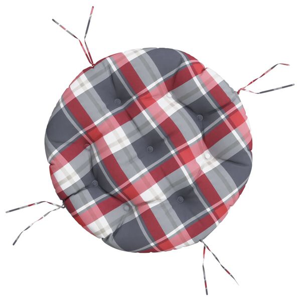 vidaXL Okr&uacute;hly vank&uacute;&scaron; červen&yacute; k&aacute;rovan&yacute; &Oslash; 60 x 11 cm oxfordsk&aacute; l&aacute;tka