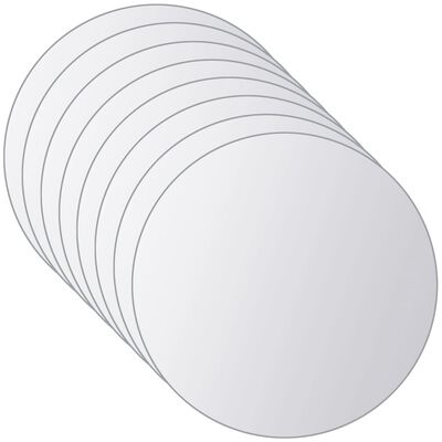 vidaXL 16 ks zrkadlové kachličky sklenené okrúhle