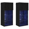 vidaXL N&aacute;stenn&eacute; TV skrinky s LED 2 pcs Čierny dub 40,5 x 30 x 90 cm