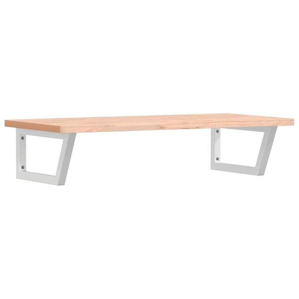 vidaXL Polica pod um&yacute;vadlo n&aacute;stenn&aacute; oceľ a bukov&yacute; mas&iacute;v