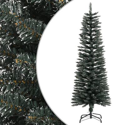 vidaXL Umelý úzky vianočný stromček so stojanom, zelený 120 cm, PVC