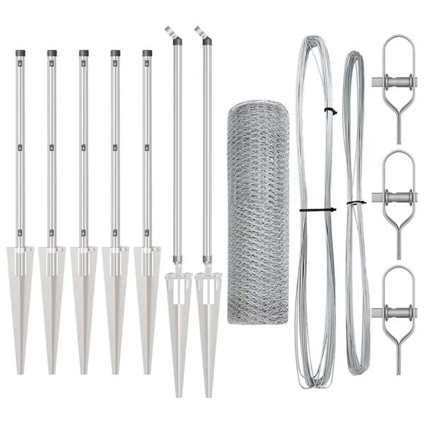 vidaXL Stĺp na plot. Strieborn&aacute; 10 x 0,6 m (13 mm sieť) Oceľ