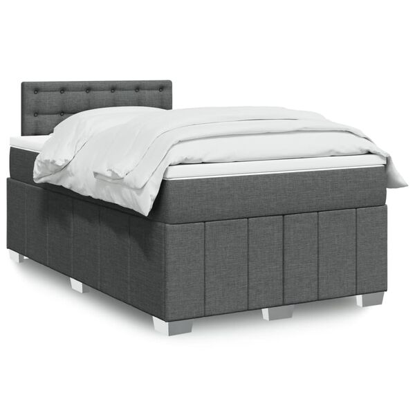 vidaXL Boxspring posteľ s matracom tmavosiv&yacute; 120x200 cm l&aacute;tka