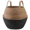 vidaXL Kvetin&aacute;č s uchami Čierna &Oslash; 32 x 32 cm 100% Morsk&aacute; tr&aacute;va