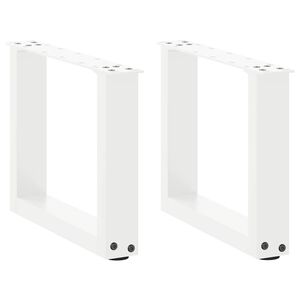 vidaXL Nohy konferenčn&eacute;ho stol&iacute;ka v tvare U, 2 ks, biele, 40 x (30-31) cm, oceľov&eacute;