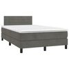vidaXL Posteľn&yacute; r&aacute;m boxspring s matracom tmavosiv&yacute; 90x190 cm zamat