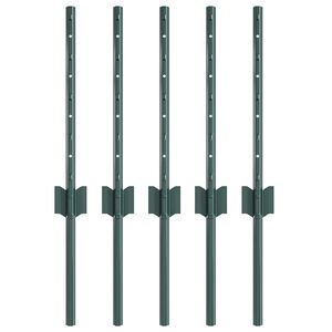 vidaXL Stĺp na plot. 5 pcs Zelen&aacute; 80 cm Oceľ