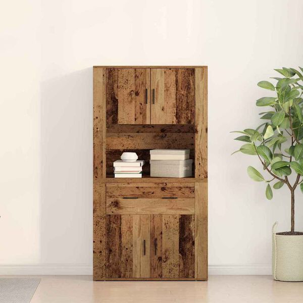 vidaXL Highboard Star&eacute; drevo 80 x 33 x 150 cm Kompozitn&eacute; drevo