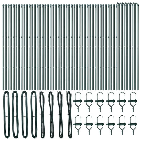 vidaXL Stĺp na plot. 52 pcs Zelen&aacute; 3,2 x 3,2 x 150 cm