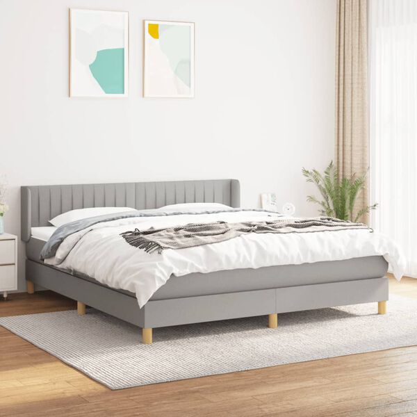 vidaXL Boxspring posteľ s matracom bledosiv&aacute; 180x200 cm l&aacute;tka