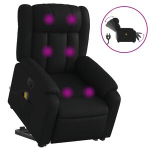 vidaXL Elektrick&eacute; zdv&iacute;hacie mas&aacute;žne skl&aacute;pacie kreslo čierne umel&aacute; koža