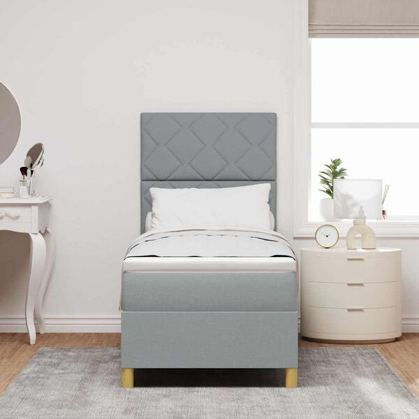 vidaXL Posteľ s pružinov&yacute;m r&aacute;mom Svetlosiv&aacute; 80 x 200 cm l&aacute;tka