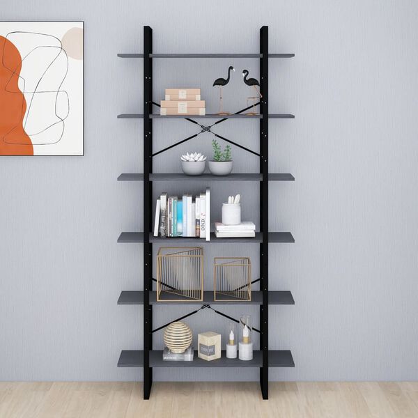 vidaXL Vysoká skrinka sivá 100x30x210 cm masívna borovica