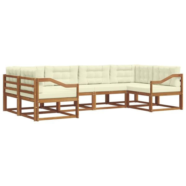 vidaXL Z&aacute;hradn&aacute; s&uacute;prava gaučov s vank&uacute;&scaron;om 6 pcs Pr&iacute;rodn&aacute; a kr&eacute;mov&aacute;