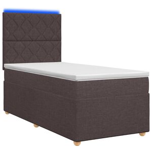 vidaXL Posteľ boxspring s matracom Tmavohned&aacute; 90 x 190 cm L&aacute;tka