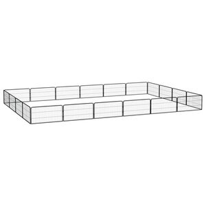 vidaXL Ohr&aacute;dka pre psov 20 panelov čierna 100x50 cm pr&aacute;&scaron;kovan&aacute; oceľ