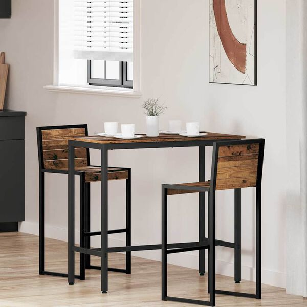 vidaXL st&ocirc;l Star&eacute; drevo 100 x 50 x 90,5 cm Inžinierske drevo a oceľ