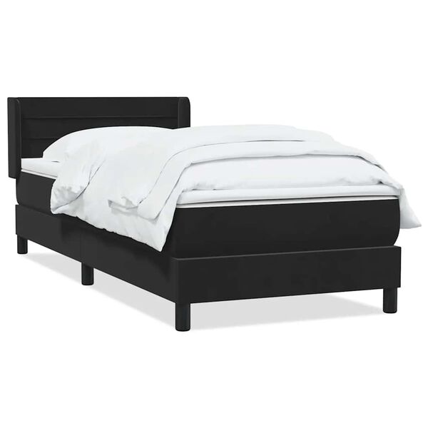 vidaXL Posteľn&yacute; r&aacute;m boxspring s matracom čierny 80x210 cm zamat