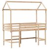 vidaXL Vyvýšená posteľ rebrík strecha 90x190 cm masívna borovica