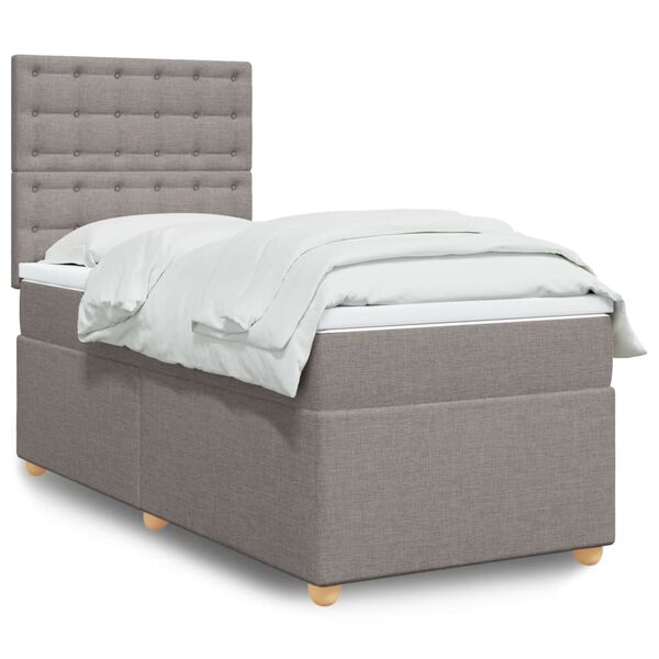 vidaXL Boxspring posteľ s matracom sivohned&yacute; 100x200 cm l&aacute;tka